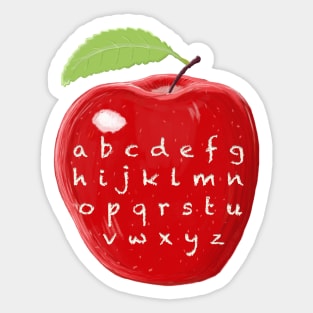 Teacher's Alphabet Abc Apple Sticker